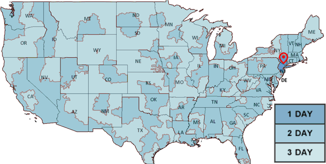 Priority Mail Delivery Map